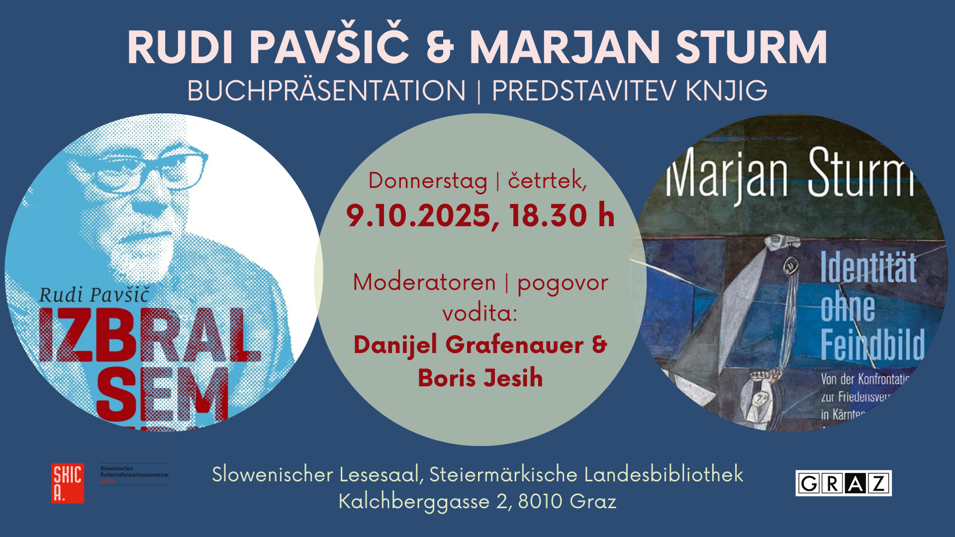 Predstavitev knjig in pogovor: Rudi Pavšič in Marjan Sturm